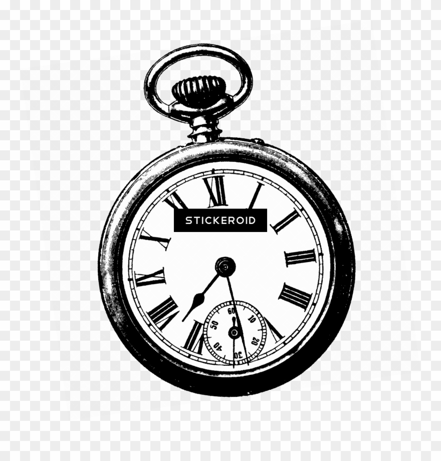 Vintage Pocket Watch Bw - Clock Png Image Clipart Transparent Png