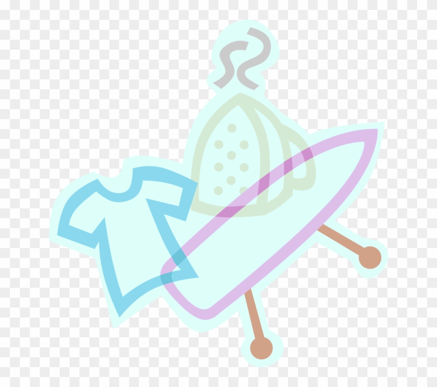 Vector Illustration Of Laundry With Ironing Board, - Clothing Clipart