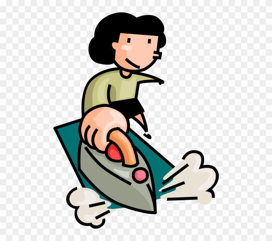 Vector Illustration Of Ironing Laundry Clothes With - Iron My Cloth Clipart