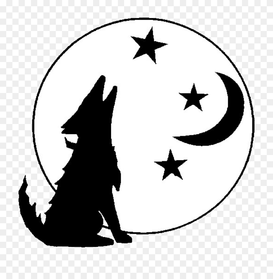 Thank You Parents - Coyote Howling At The Moon Drawing Clipart