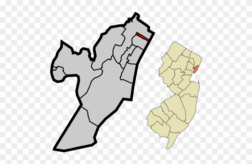 Hudson County New Jersey Incorporated And Unincorporated - Newark Nj On Map Clipart