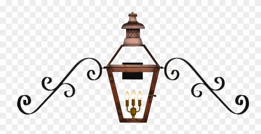 Pebble Hill Lantern With Double Scroll Mustache Scrolls - Gas Lantern Mustache Bracket Clipart