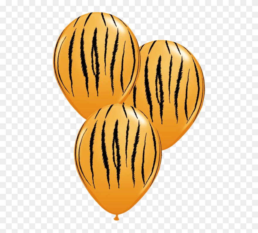 3 Tiger Print Latex Balloons - 6 Pack Jungle Tiger Stripes Latex Balloons Clipart