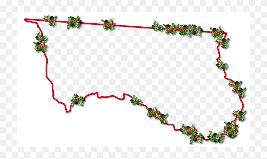 A Map Of Hamilton With A Red Outline, Inner Drop Shadow, - Christmas Clipart