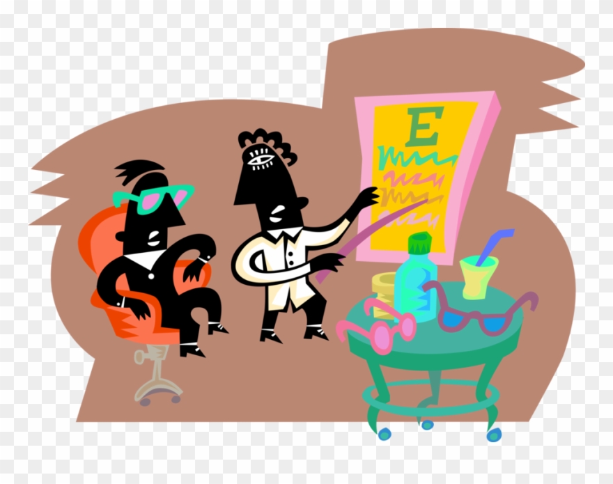 Receiving From Eye Doctor Vector Image Illustration - Illustration Clipart