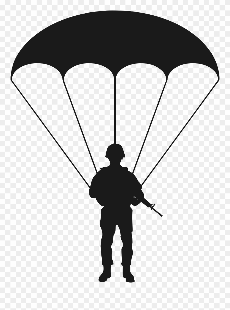 Clipart Paratrooper Silhouette Female Silhouette Clip - Png Download