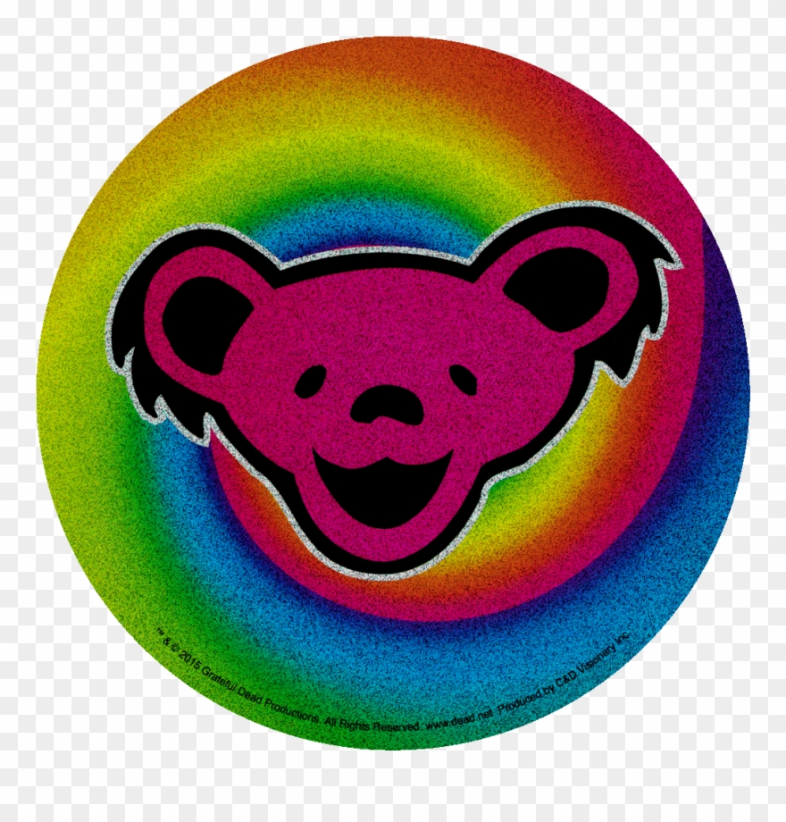 Grateful Dead Dancing Bear On Swirl Glitter - Grateful Dead Sticker, Black Clipart