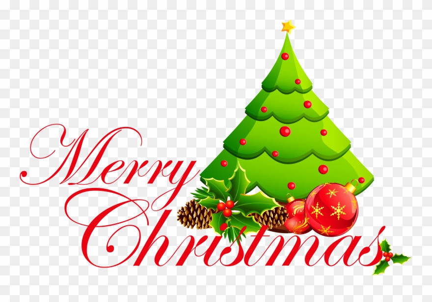 Transparent Merry Christmas Tree - Merry Christmas Tree Png Clipart