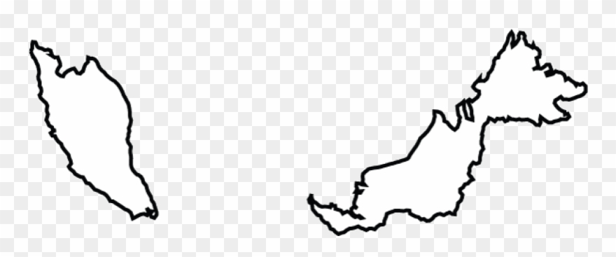 Map Of Malaysia Terrain Area And Outline Maps Of Black - West Malaysia Map Outline Clipart