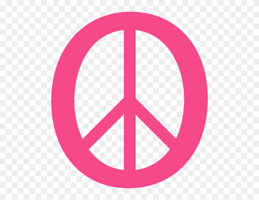 Peace Sign Svg - Pink Peace Sign Png Clipart