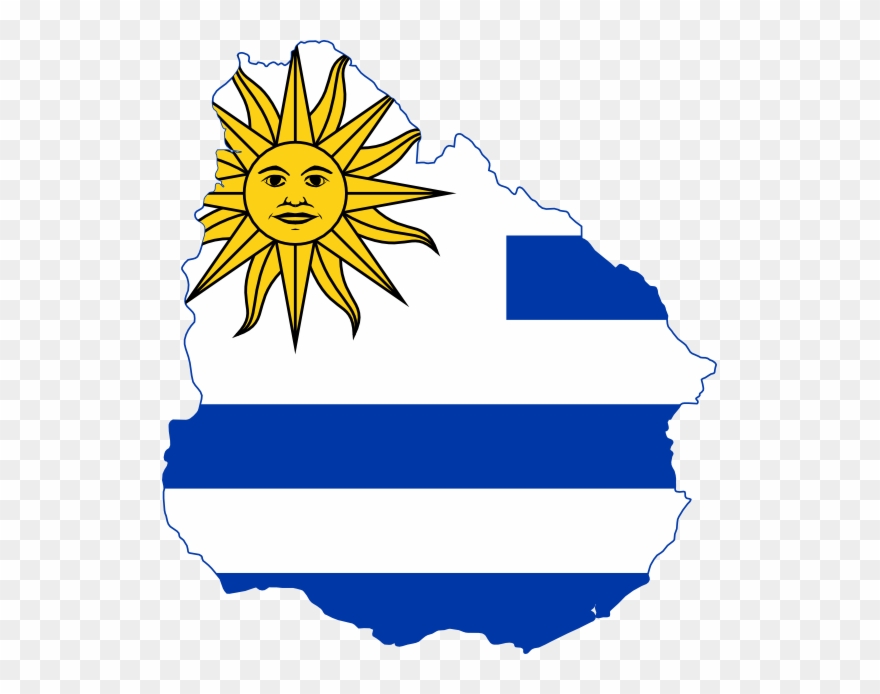 Uruguay Flag Map Clipart