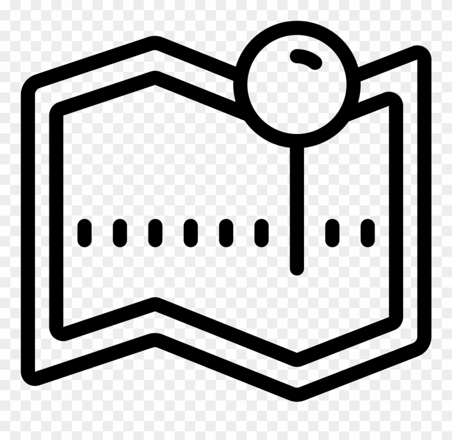 This Is A Picture Of A Folded Paper That Is Taller - Map Broken Line Black Png Clipart