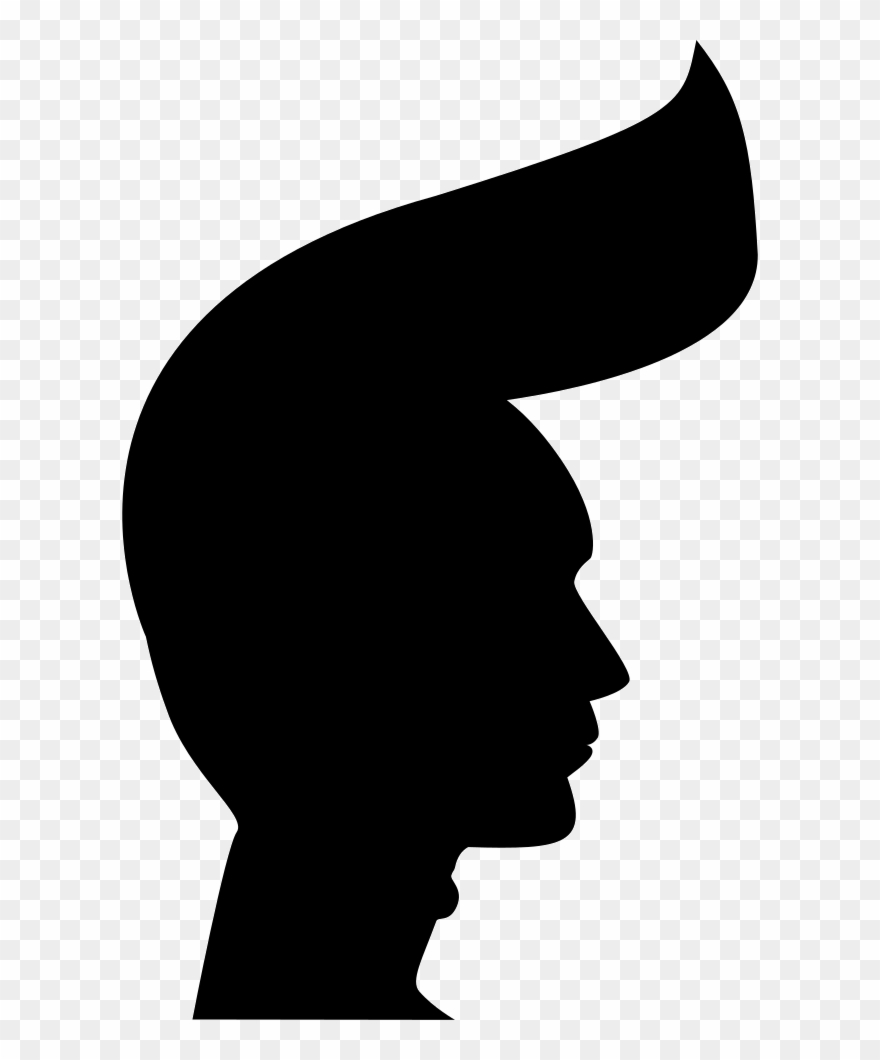 Punk Man Head Silhouette Comments - Hair Clipart