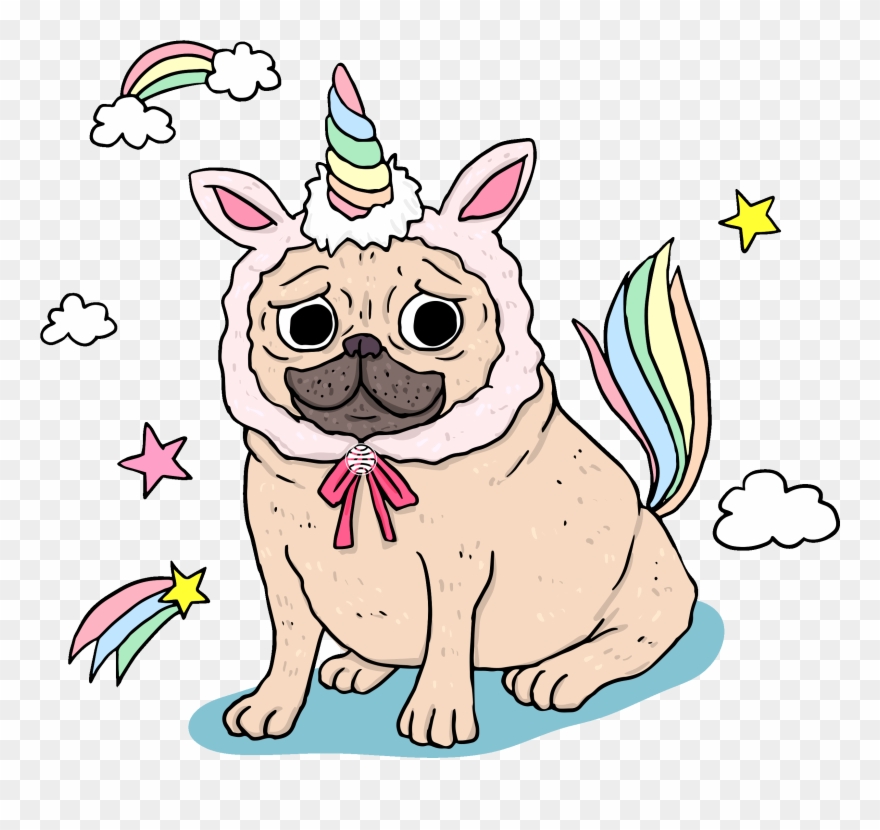 Dog Unicorn Sticker Planeta De Libros México For Ios - Bullet Journal Notebook For Dog Lovers Unicorn Pug Clipart