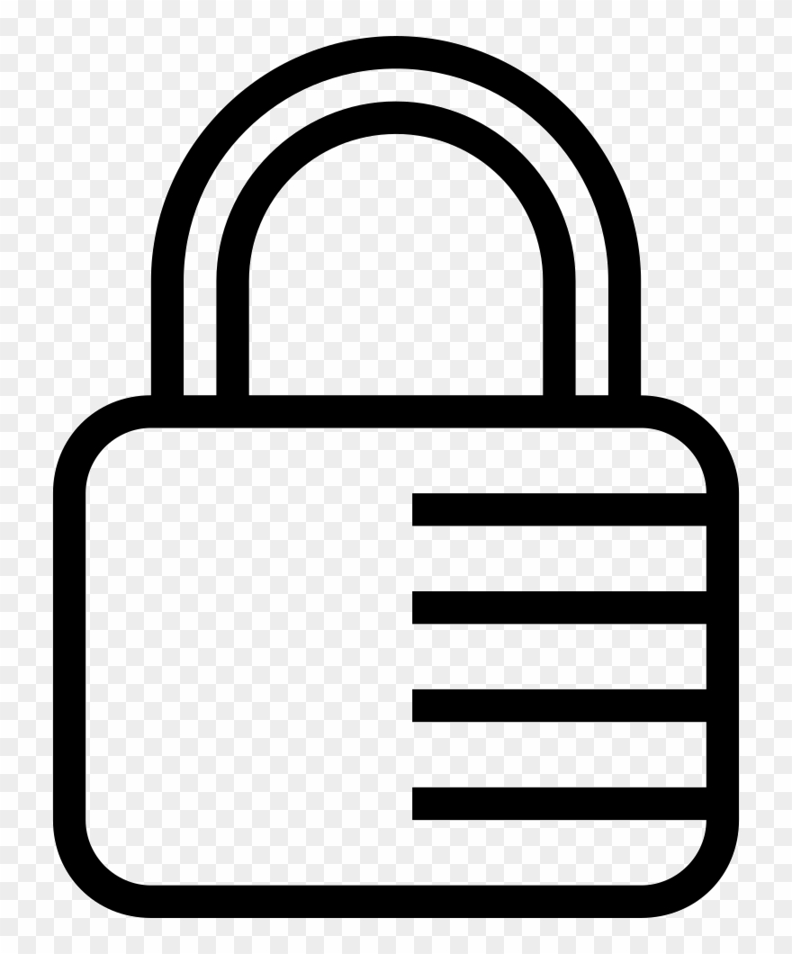 Locked Combination Padlock Stroke Comments - Candado Contorno Png Clipart