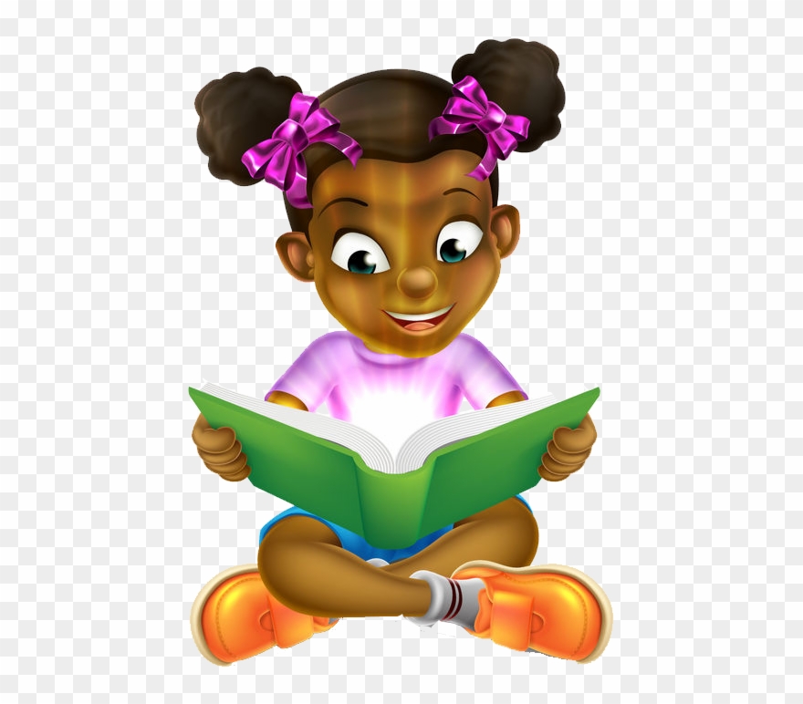 Girl Reading Book Clipart