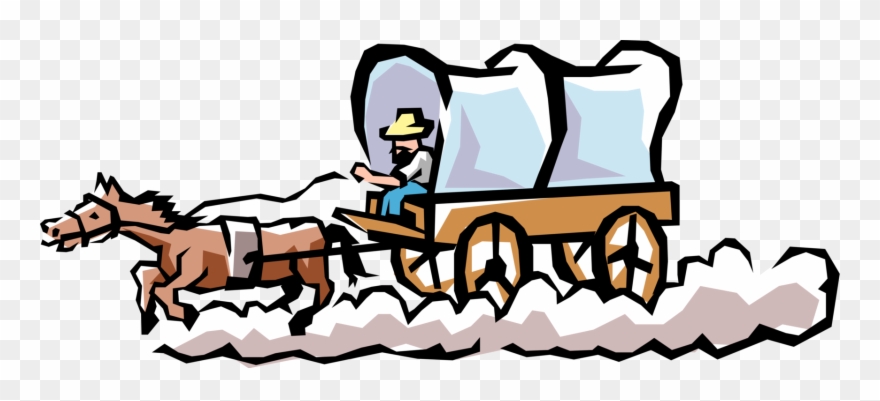 Vector Illustration Of Old West Chuck Wagon Or Chuckwagon - Trailblazer Clip Art - Png Download