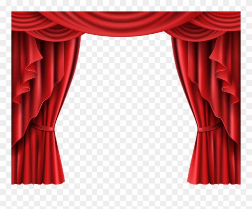 Download Red Theater Curtain Transparent Clipart Png - Stage Curtains Png
