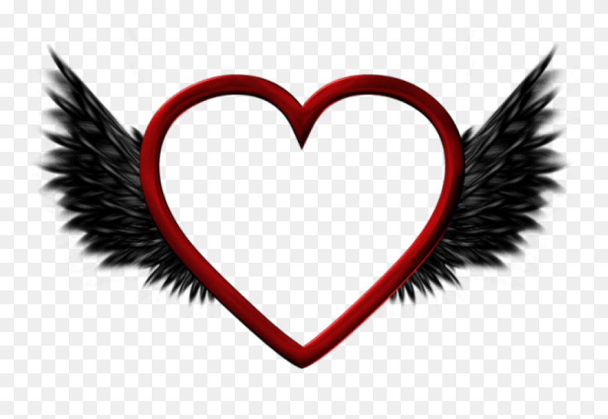 Free Png Red Transparent Heart With Black Wings Png - Love You So Much Clipart