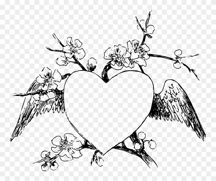 Medium Image - Black And White Frame Heart Clipart