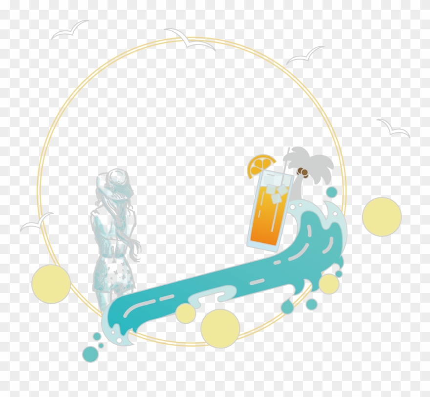 夏季清凉边框设计 - Summer Clipart