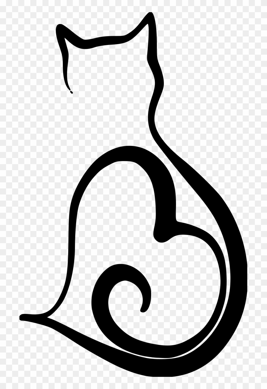 Heart-cat File Size - Стилизация Кошка Clipart
