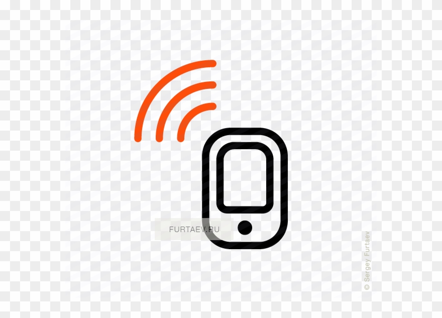 Vector Icon Of Wireless Signal Going From Cell Phone Mobile