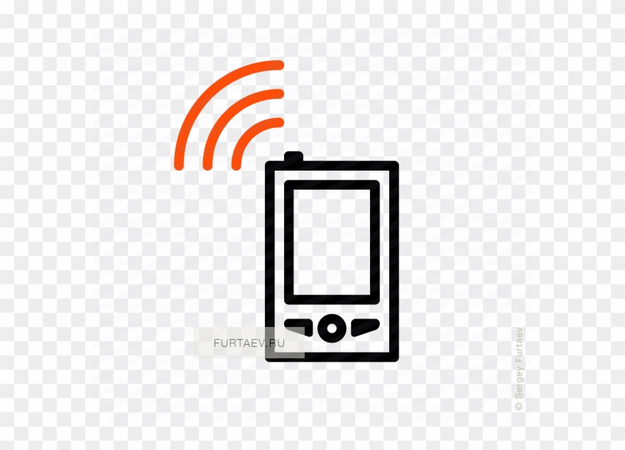 Vector Icon Of Wireless Signal Going From Mobile Phone Clipart