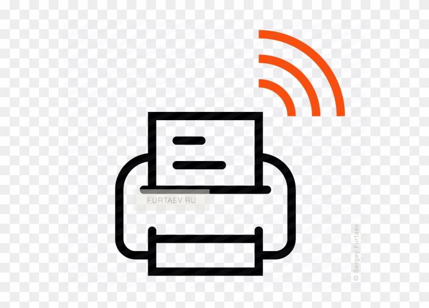 Vector Icon Of Printer With Wi-fi Signal - Wireless Printing Icon Clipart