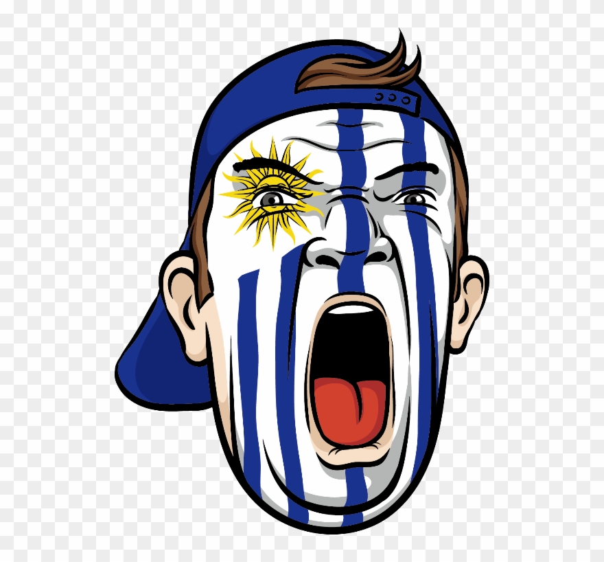 Report Abuse - Best Gift - Football Fan Head Uruguay National Flag Clipart