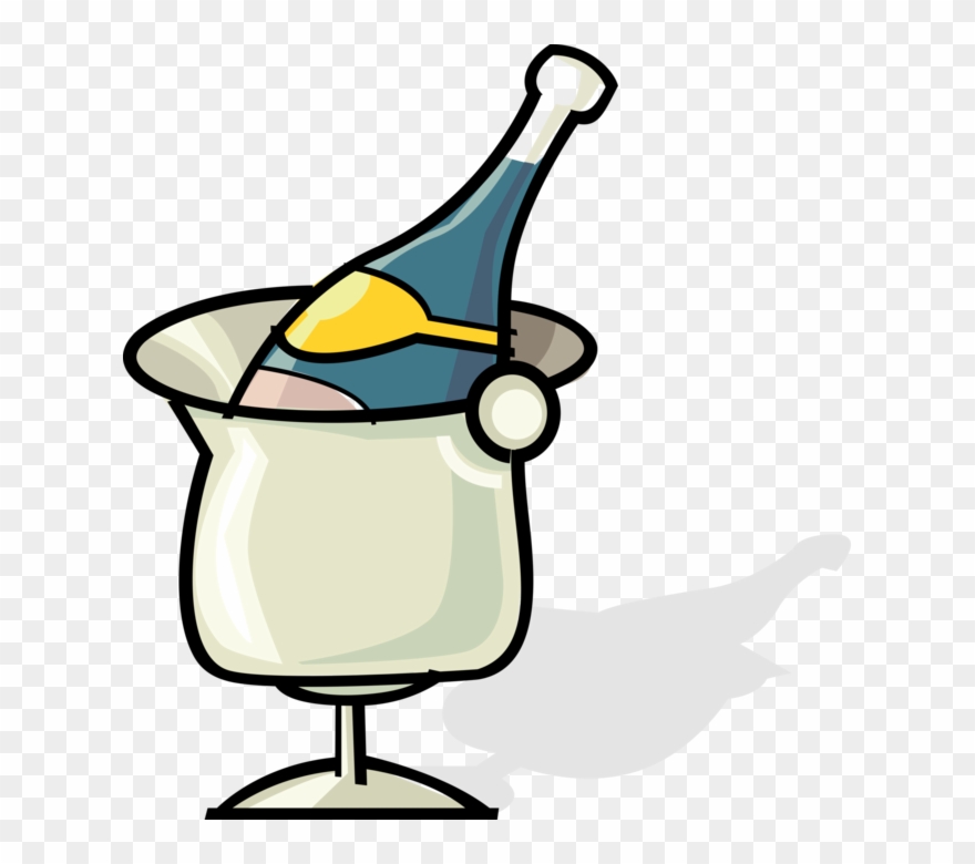 Vector Illustration Of French Champagne Chilling On - Champagne Clipart