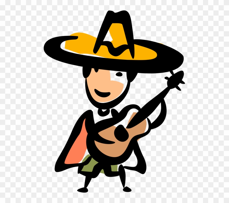 Vector Illustration Of Spanish Flamenco Guitar Guitarist - Spanish Clipart Png Transparent Png