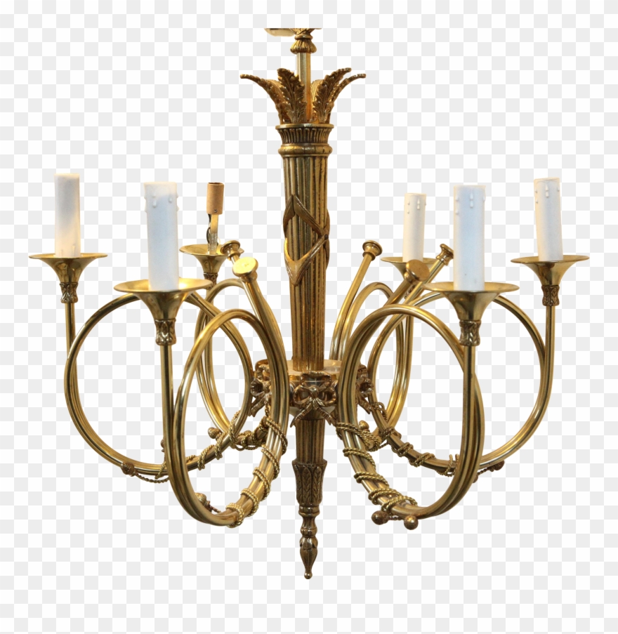 Delightful Vintage Brass French - 17th Century Dutch Chandelier Clipart
