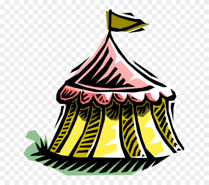 Vector Illustration Of Medieval Military Tent - Finally In The Big Tent Clipart