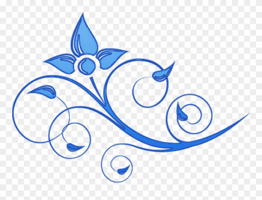 Blue Swirls And Flowers Www Pixshark Com Images White - Swirl Design Png Blue Clipart