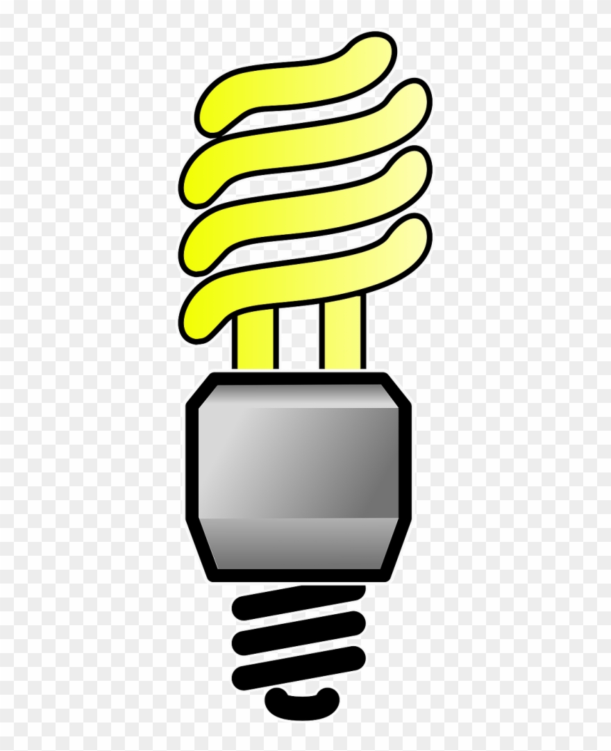 Electric,bulb,compact Fluorescent - Cfl Light Bulbs Cartoon Clipart