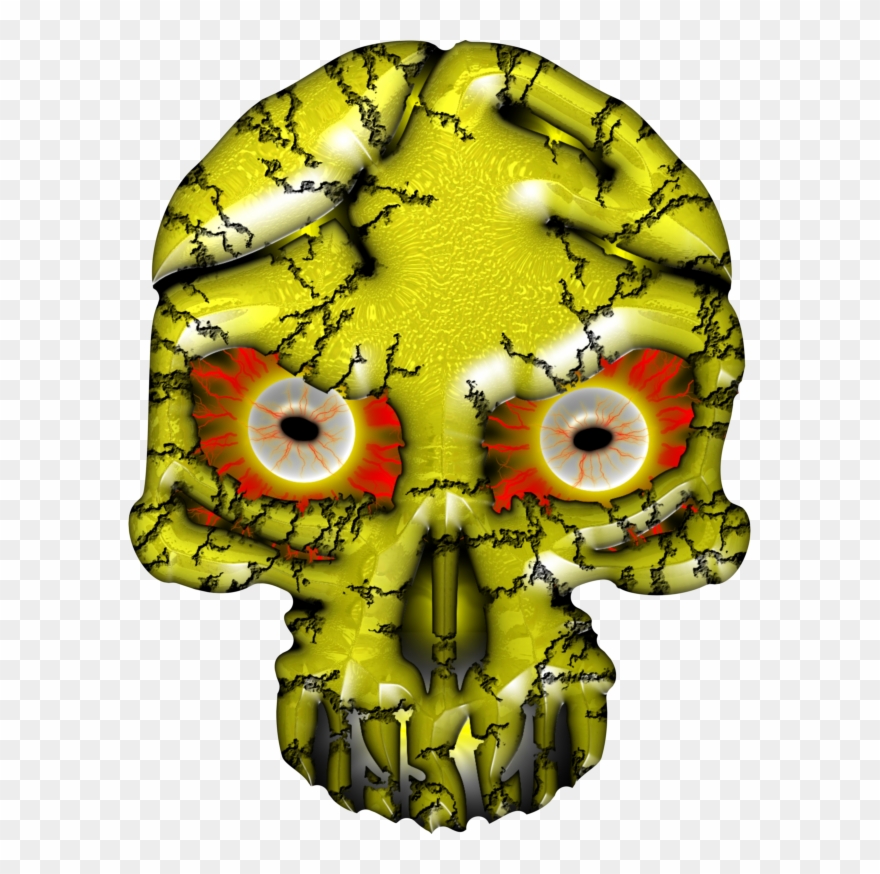 Pc54 Yellow Cracks - Skull Clipart