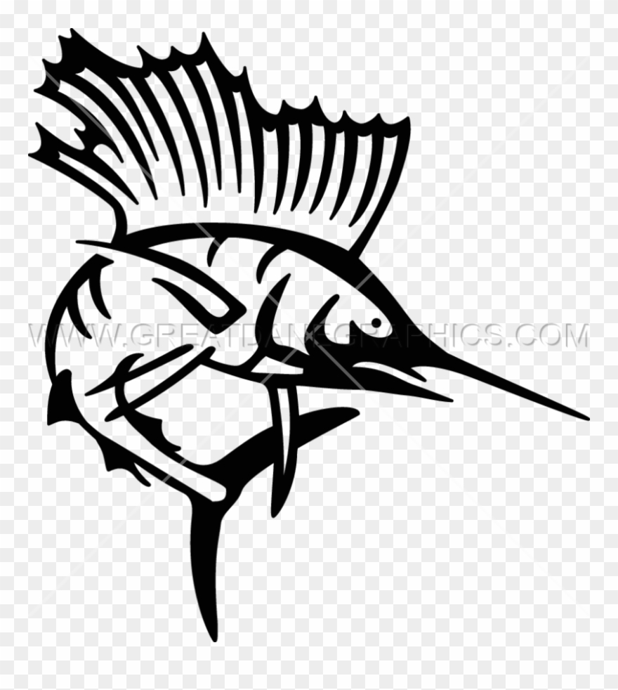 Picture Black And White Sailfish Production Ready Artwork - Sailfish Svg Clipart