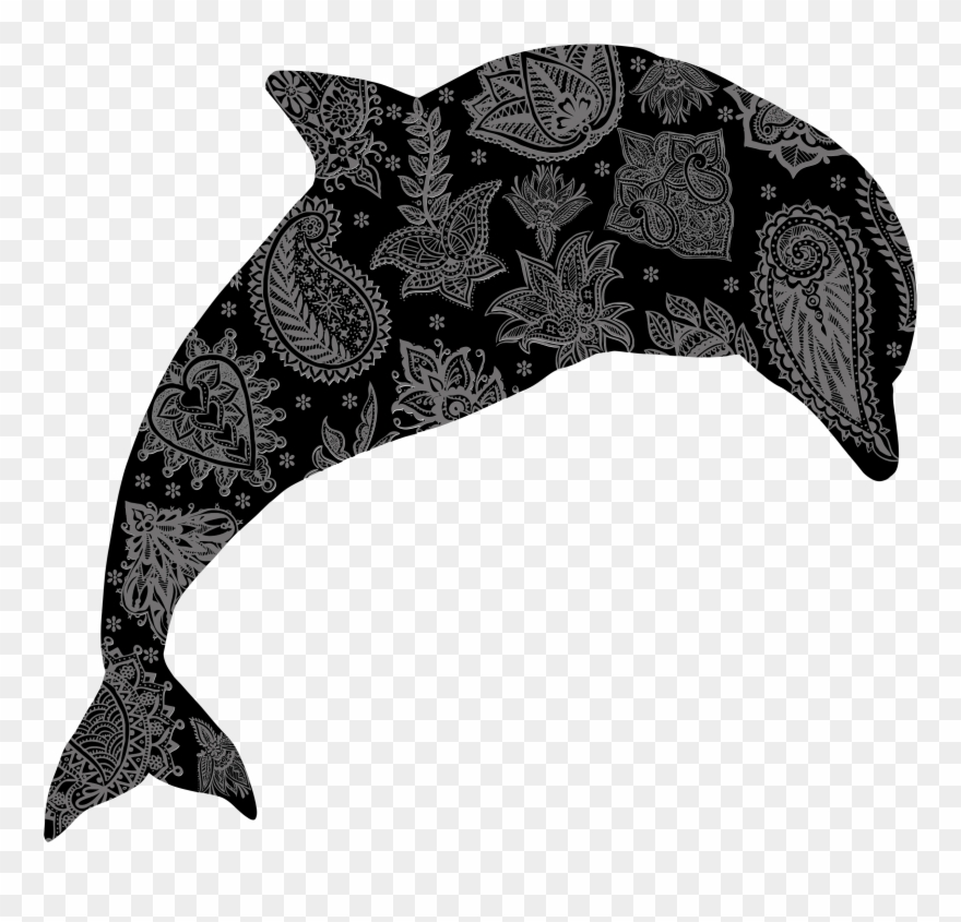 Dolphin Clipart Flower - Black And White Images Of Dolphins - Png Download