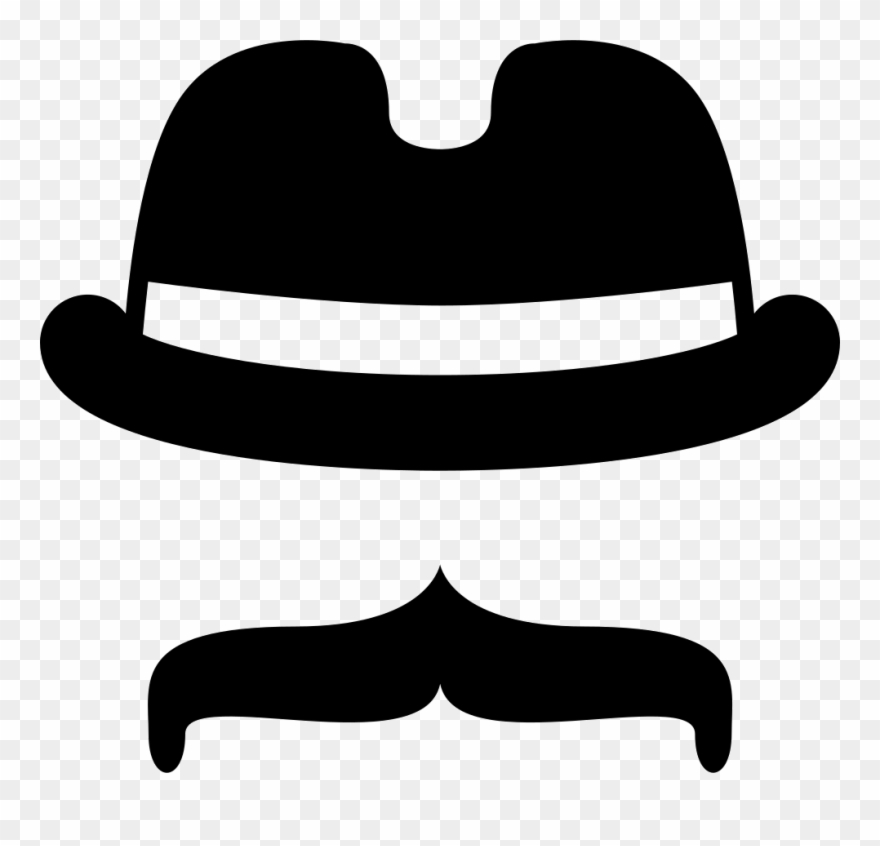 Mustache Svg Hat With Mustache Svg Png Icon Free Download - Mustache Black And White Clipart