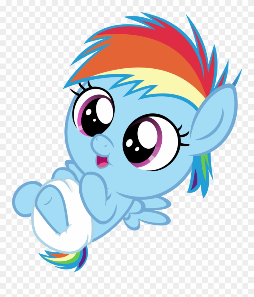 Clipart Free Artist Sollace Dash Pony Cute Artistsollace - My Little Pony Rainbow Dash Baby - Png Download