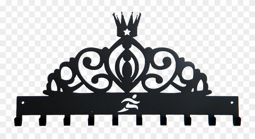 Disney Princess Tiara Runner Black Sparkle 10 Hook - Drawing Of Princess Tiara Clipart