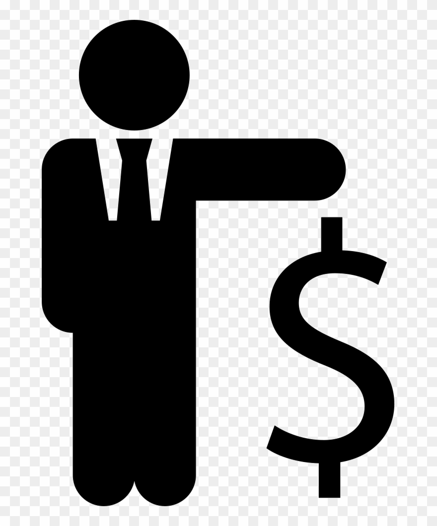 Businessman With Dollar Sign Comments - Dollar Sign Person Icon Clipart