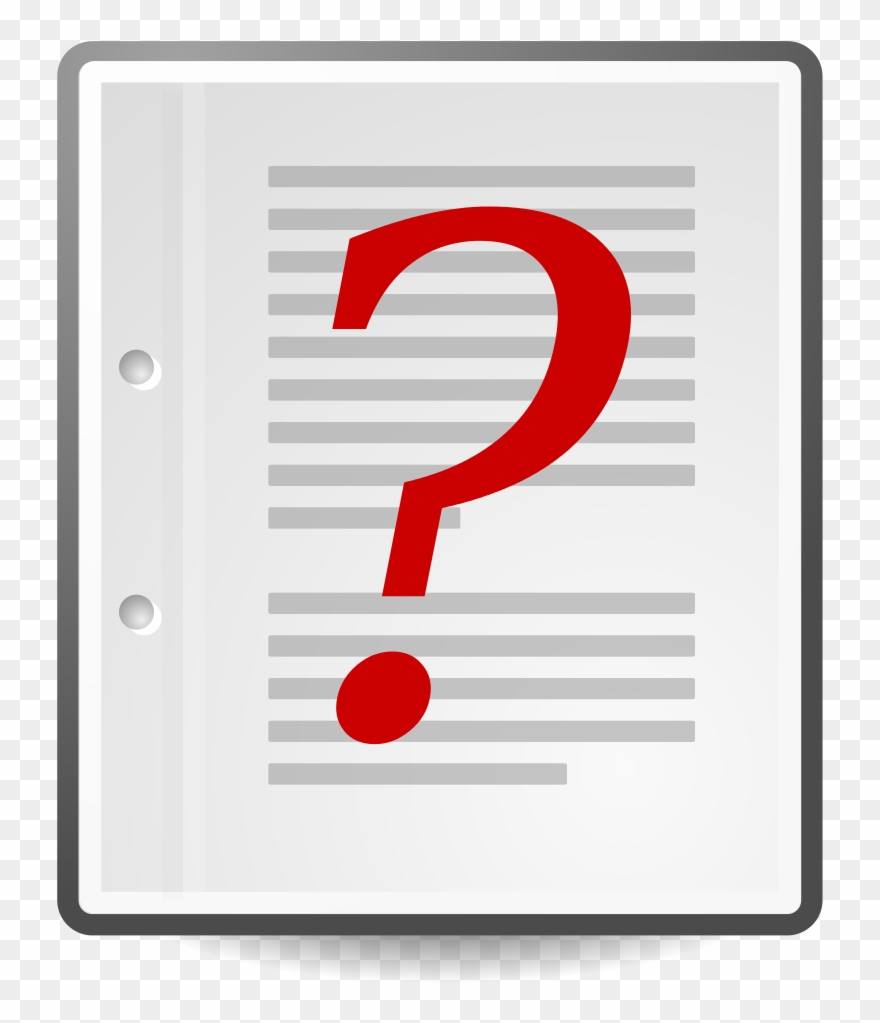 Text Document With Red Question Mark Clipart