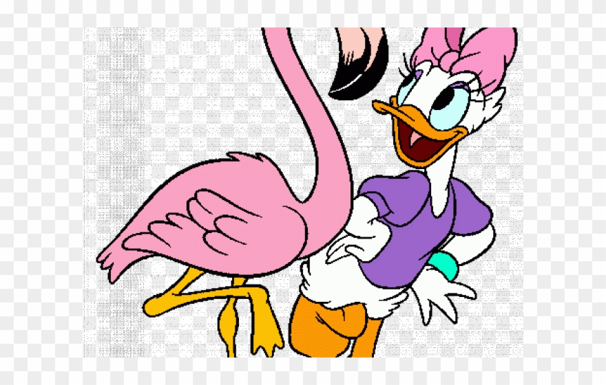 Beach Clipart Daisy Duck - Daisy Duck And Flamingo - Png Download