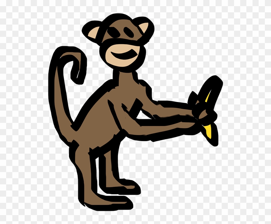 Monkey Banana Cartoon Png Image - Lucu Monyet Pisang Clipart