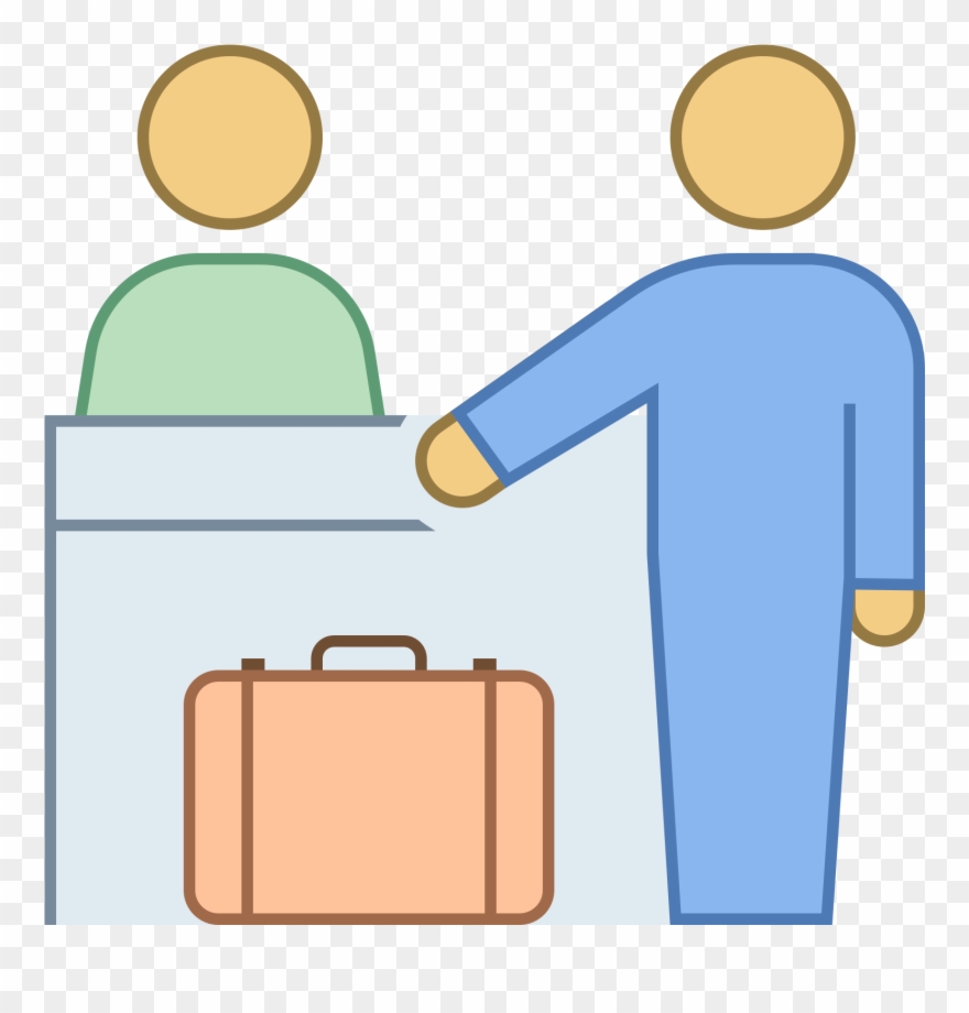 Front Desk Icons Download - Airport Check In Cartoon Clipart