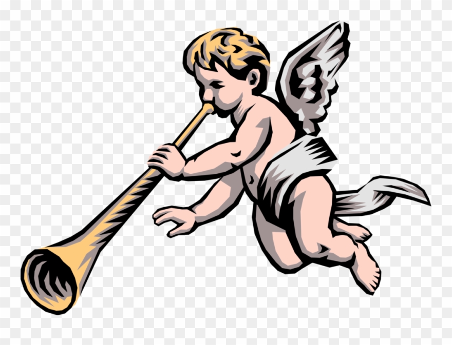 Vector Illustration Of Angelic Spiritual Cherub Angel Clipart