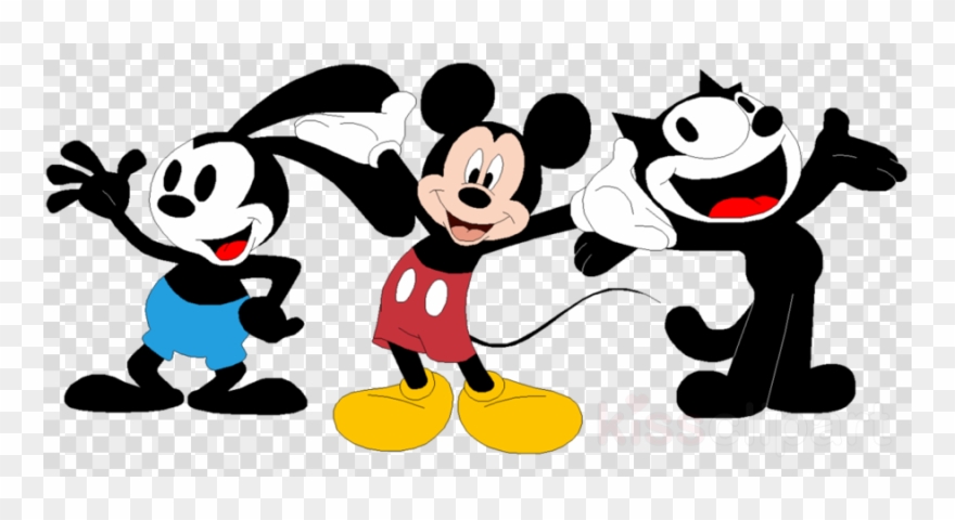 Bugs Bunny Mickey Mouse Clipart Oswald The Lucky Rabbit - Felix The Cat And Mickey Mouse - Png Download