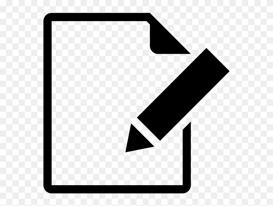 Icon Of A Piece Of Paper With A Pencil As If Writing - Android Clipart